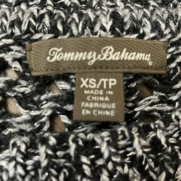 Tommy Bahama black, gray and silver/metallic open knit pullover sweater Size XS - Picture 13 of 17
